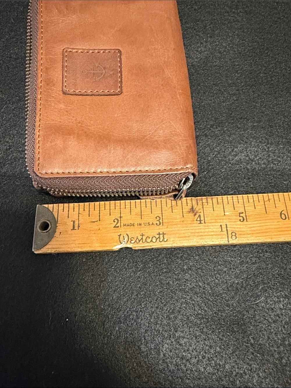 Harbour Compact Zip-Around Wallet in Brown Leather